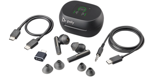 Poly Voyager Free 60+ UC, USB-C, Dotykový display nabíjacieho púzdra