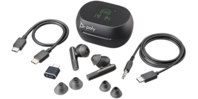 Poly Voyager Free 60+ UC, USB-C, Dotykový display nabíjacieho púzdra